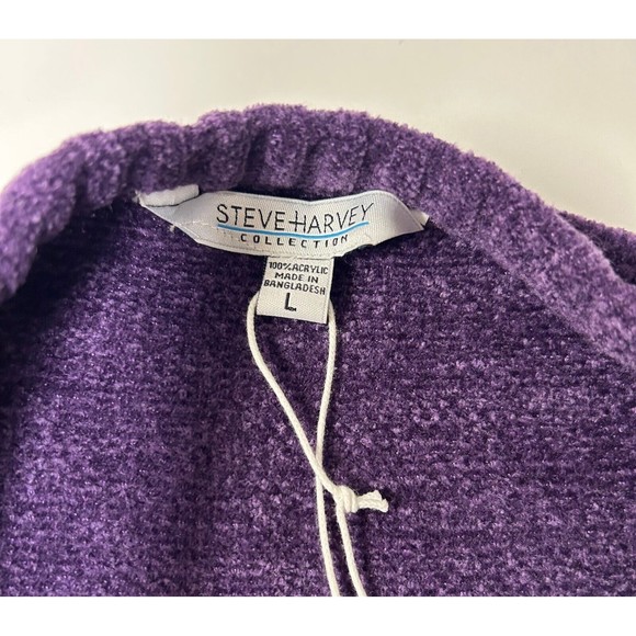 Steve Harvey Striped NWT Men Sweater Pullover  Striped L Purple - Picture 8 of 12